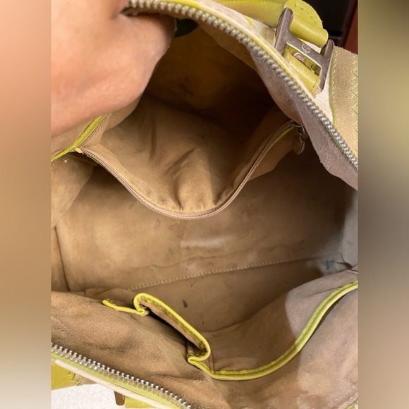 MCM Lime Green & White Visetos Boston Bag, EUC - Picture 8 of 16